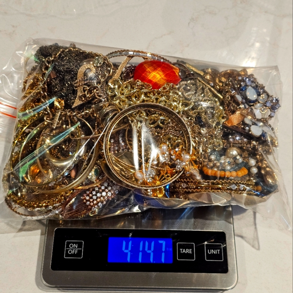 4.14 Lbs Gold-Tone Jewelery